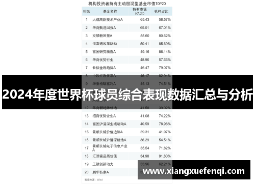 2024年度世界杯球员综合表现数据汇总与分析