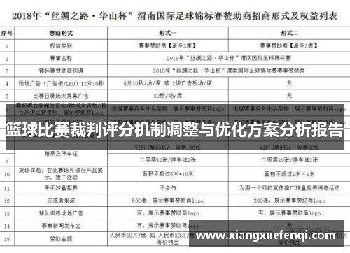 篮球比赛裁判评分机制调整与优化方案分析报告